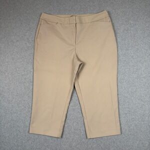 Chicos Fabulously Slimming Capri Pants Womens 2.5 US 14 Tan Stretch Crop Chino